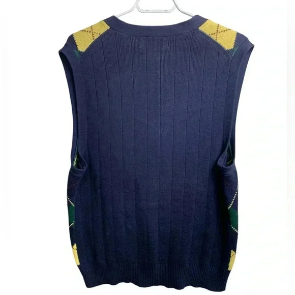 Polo  by Ralph Lauren vintage argyle sweater vest, 85% cotton,15% cashmere - Picture 3 of 7